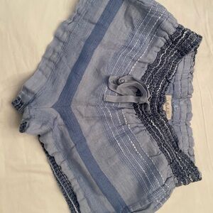 Bella Dahl High Waist Blue Striped Shorts